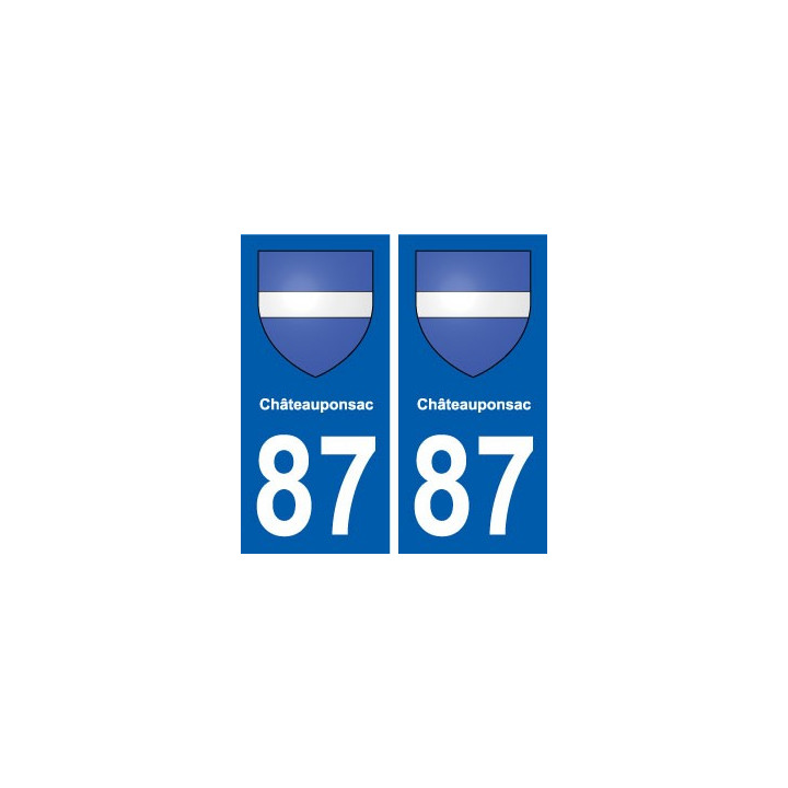 87 Châteauponsac blason autocollant plaque stickers ville