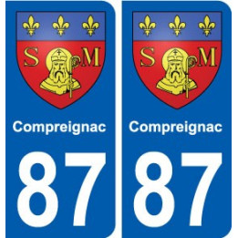 87 Compreignac blason autocollant plaque stickers ville