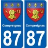 87 Compreignac blason autocollant plaque stickers ville