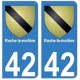 42 Roche-la-molière autocollant plaque blason armoiries stickers département