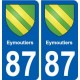 87 Eymoutiers blason autocollant plaque stickers ville