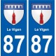 87 Le Vigen  blason autocollant plaque stickers ville