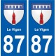 87 Le Vigen  blason autocollant plaque stickers ville