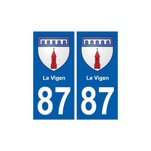87 Le Vigen  blason autocollant plaque stickers ville