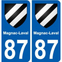 87 Magnac-Laval blason autocollant plaque stickers ville