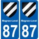 87 Magnac-Laval blason autocollant plaque stickers ville
