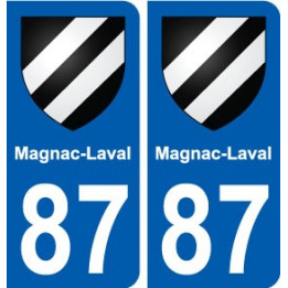 87 Magnac-Laval blason autocollant plaque stickers ville