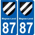 87 Magnac-Laval blason autocollant plaque stickers ville
