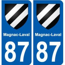 87 Magnac-Laval blason autocollant plaque stickers ville
