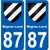 87 Magnac-Laval blason autocollant plaque stickers ville