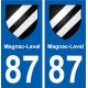 87 Magnac-Laval blason autocollant plaque stickers ville
