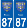87 Nexon blason autocollant plaque stickers ville