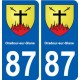 87 Oradour-sur-Glane  blason autocollant plaque stickers ville