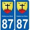 87 Oradour-sur-Glane  blason autocollant plaque stickers ville
