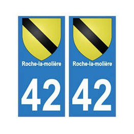 42 Roche-la-molière autocollant plaque blason armoiries stickers département