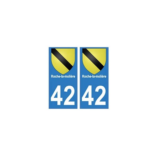 42 Roche-la-molière autocollant plaque blason armoiries stickers département