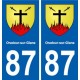 87 Oradour-sur-Glane  blason autocollant plaque stickers ville
