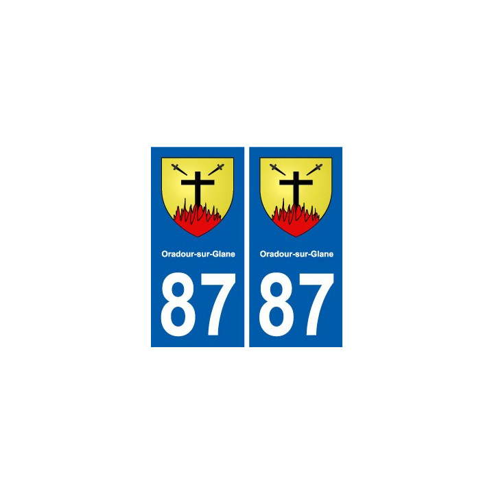 87 Oradour-sur-Glane  blason autocollant plaque stickers ville