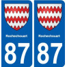 87 Rochechouart blason autocollant plaque stickers ville