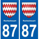 87 Rochechouart blason autocollant plaque stickers ville