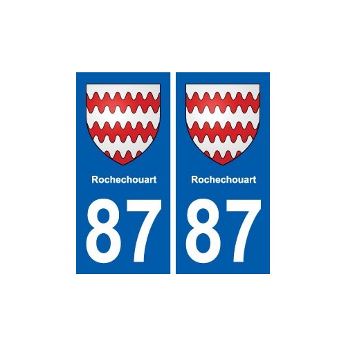 87 Rochechouart blason autocollant plaque stickers ville