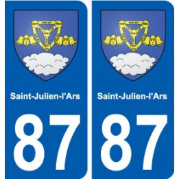 87 Saint-Julien-l'Ars blason autocollant plaque stickers ville