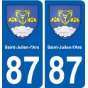 87 Saint-Julien-l'Ars blason autocollant plaque stickers ville