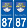 87 Saint-Julien-l'Ars blason autocollant plaque stickers ville