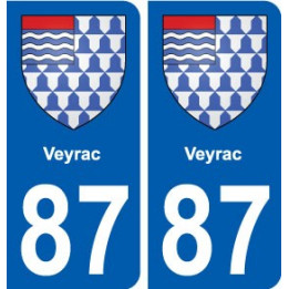 87 Veyrac blason autocollant plaque stickers ville