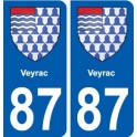 87 Veyrac blason autocollant plaque stickers ville