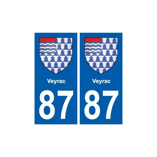 87 Veyrac blason autocollant plaque stickers ville