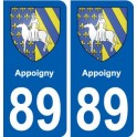89 Appoigny coat of arms sticker plate stickers city