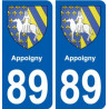 89 Appoigny blason autocollant plaque stickers ville