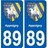 89 Appoigny blason autocollant plaque stickers ville