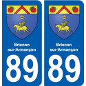 89 Brienon-sur-Armançon blason autocollant plaque stickers ville