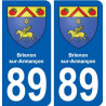 89 Brienon-sur-Armançon blason autocollant plaque stickers ville