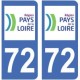 72 Sarthe autocollant plaque
