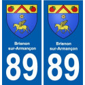 89 Brienon-sur-Armançon blason autocollant plaque stickers ville