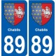 89 Chablis blason autocollant plaque stickers ville