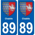 89 Chablis blason autocollant plaque stickers ville