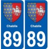 89 Chablis blason autocollant plaque stickers ville