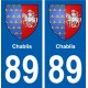 89 Chablis blason autocollant plaque stickers ville