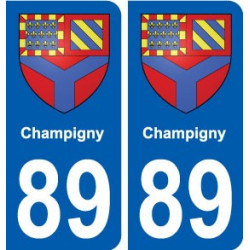 89 Champigny blason autocollant plaque stickers ville