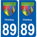 89 Charbuy blason autocollant plaque stickers ville