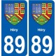 89 Héry blason autocollant plaque stickers ville