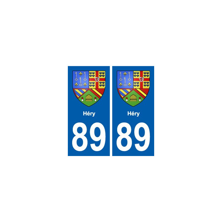 89 Héry blason autocollant plaque stickers ville