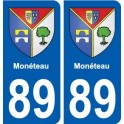 89 Monéteau blason autocollant plaque stickers ville