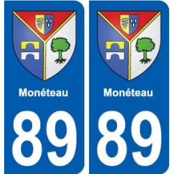 89 Monéteau blason autocollant plaque stickers ville