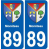 89 Monéteau blason autocollant plaque stickers ville