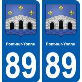 89 Pont-sur-Yonne blason autocollant plaque stickers ville